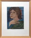 Portrait de jeune fille au nœud rouge by Germaine Guérin, Gouache, sold May 2025