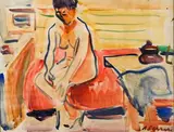 Jeune femme nue by Antoine Ferrari, Aquarelle signée en bas à droite, sold May 2025