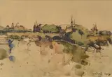 Paris, le pont neuf et l'île de la Cité by Charles Joseph Apy-Vives, Aquarelle signée en bas à droite A vue:, sold May 2025