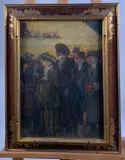 La sortie de spectacle by Ferdinand Fargeot, Pastel sur papier signé en bas à droite, sold May 2025