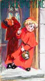 Les enfants de choeur", projet publicitaire pour la Bénédictine by Henri Vincent-Anglade, Crayon noir et gouache, sold May 2025