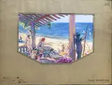 Les Dieux sous une tonnelle, projet de décor by Henri Vincent-Anglade, Crayon noir et gouache, sold May 2025