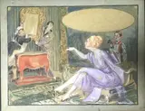 Projet publicitaire pour le magasin d'ameublement « Palais de la Nouveauté by Henri Vincent-Anglade, Plume et gouache sur papier calque, sold May 2025