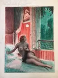 Illustration pour "Le Chariot d'or" d'Albert Samain by Henri Vincent-Anglade, 1858, Plume et aquarelle, sold May 2025