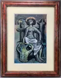 Femme au puits by René Margotton, Gouache, sold Dec 2024