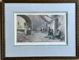 Rue animée à Bizerte, Tunisie" 1930 by Gustave Fr. Raoul Quenioux, Aquarelle, sold Dec 2024