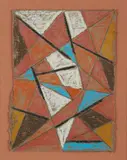 Composition géométrique, (19)82 by Jo Delahaut, Pastel sur carton, sold Nov 2022