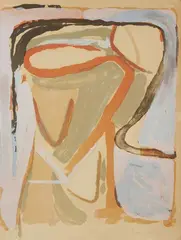 Parcours rouge. 1967 by Bram van Velde, Lithographie en couleurs sur vélin, sold Oct 2022