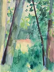 Sous bois by Henry Ottmann, Aquarelle, sold Jun 2022