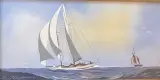 Régate by Léon Haffner, Gouache signée en bas à gauche, sold Jun 2022