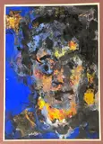 Portrait by Zwy Milshtein, Gouache sur papier signée en bas à gauche, sold Feb 2012