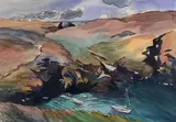 Belle Île, Ster Voën by Franck Sordot, 2016, Aquarelle, sold Dec 2023