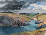 Belle Île by Franck Sordot, 2016, Aquarelle, sold Dec 2023