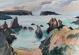 Belle Île, port des curés by Franck Sordot, 2016, Aquarelle, sold Dec 2023
