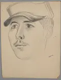 Autoportrait by Demetrios Galanis, Crayon sur papier, sold Dec 2023