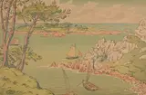 L'Île by Henri Rivière, 1898, Lithographie couleurs, n°7 série les aspects de la nature, sold Dec 2023