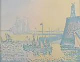 Le Soir, jetée de Flessingue by Paul Signac, 1898, Lithographie en couleurs sur chine volant, sold Dec 2023