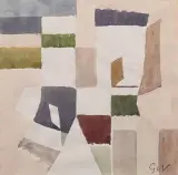 Composition by Geer van Velde, vers 1960, Gouache, sold Dec 2023