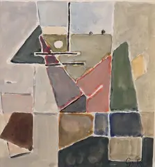 Composition by Geer van Velde, vers 1951, Gouache, sold Dec 2023