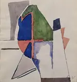 Composition by Geer van Velde, vers 1964, Aquarelle, sold Dec 2023