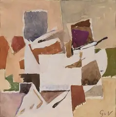 Composition by Geer van Velde, vers 1959, Gouache et aquarelle, sold Dec 2023