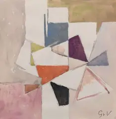 Composition, vers 1961-1963 by Geer van Velde, Gouache et aquarelle sur traits de crayon, sold Dec 2023