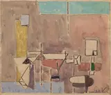 Composition, vers 1949-1951 by Geer van Velde, Aquarelle sur traits de crayon, sold Dec 2023