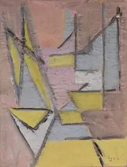 Composition by Geer van Velde, vers 1947, Gouache, sold Dec 2023
