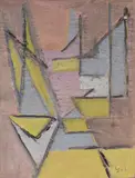 Composition by Geer van Velde, vers 1947, Gouache, sold Dec 2023