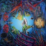 Next ... by Jules Rames, 2005, Acrylique et collage sur toile, sold Dec 2023