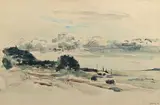 Nuages sur la mer by Paul-Elie Gernez, 1934, Aquarelle sur traits de de crayon, sold Dec 2023