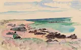 Rêverie devant la mer by Henri Lebasque, Aquarelle gouachée, sold Dec 2023