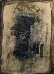 Le roi à l'œil rouge by Antoni Clavé, 1960, Technique mixte et collage sur papier marouflé sur toile, sold Dec 2023