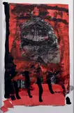 Roi sur fond rouge by Antoni Clavé, 1959, Technique mixte et collage sur papier, sold Dec 2023