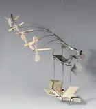 Le chariot des libellules by Louis Cane, 1997, Épreuve, fils de fer, bois, maille métallique, boite d'aquarelle, sold Dec 2023