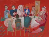 Le banquet des mariés by André Lanskoy, Gouache signée en bas à droite, sold Dec 2023