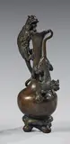 Buire, anses panthères by Christophe Fratin, Bronze à patine brun clair, sold Dec 2023