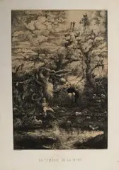La Comédie de la Mort by Rodolphe Bresdin, Lithographie sur chine jaunâtre appliqué sur vélin, sold Dec 2023