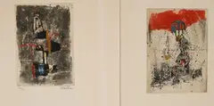 Composition Exercices by Johnny Friedlander, Eau-forte, aquatinte en couleurs sur vélin, sold Dec 2023