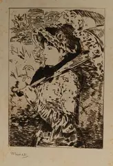 Jeanne by Edouard Manet, Eau-forte en brun bistre sur vergé mince filigrané, sold Dec 2023