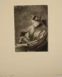 Mère et enfant. 1882 by Camille Pissarro, Eau-forte, aquatinte et pointe sèche, sold Dec 2023