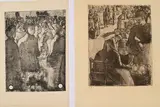Marché aux légumes à Pontoise. 1891 by Camille Pissarro, Eau-forte, aquatinte sur vergé, sold Dec 2023