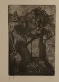 Couple de paysans. Vers 1899 by Camille Pissarro, Aquatinte sur vergé mince, sold Dec 2023