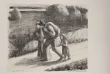 Les Trimardeurs. 1896 by Camille Pissarro, Lithographie sur chine appliqué, état définitif, publiée par Les Temps Nouveaux, sold Dec 2023