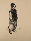 Jeune garçon au baluchon by Théophile Steinlen, Lithographie sur Japon, sold Dec 2023