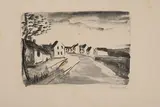 Nelle la Vallée, la route by Maurice de Vlaminck, Lithographie sur chine volant signée, sold Dec 2023