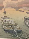 Le Trocadéro, planche 8 de la série «LesPaysages Parisiens». 1900 by Henri Rivière, Lithographie en couleurs sur vélin glacé, avec la ligne de texte dans le bas, timbrée, sold Dec 2023