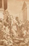 Saint Charles Borromée et les pestiférés by Jean Théophile Prestel, Gravure à la manière du lavis en bistre d'après B, sold Oct 2023