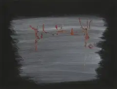 SANS TITRE by Georges Mathieu, 1956, Gouache sur papier teinté noir signé et daté à droite au centre, sold Oct 2018