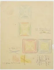 SANS TITRE by François Morellet, 1956, Mine de plomb et crayons de couleur sur papier, sold Oct 2018